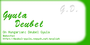 gyula deubel business card